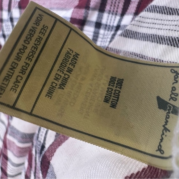 5/$25 7 for all mankind girls large red black long sleeve collared shirt - Picture 6 of 6